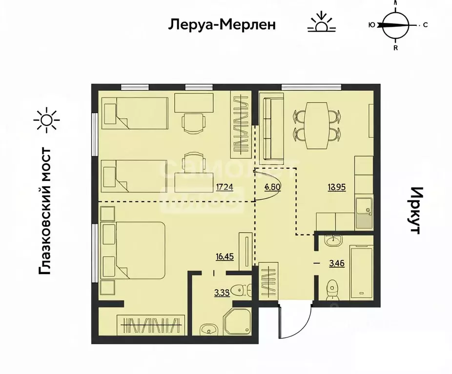 3-к кв. Иркутская область, Иркутск Затон кв-л, ул. Набережная Иркута, ... - Фото 1