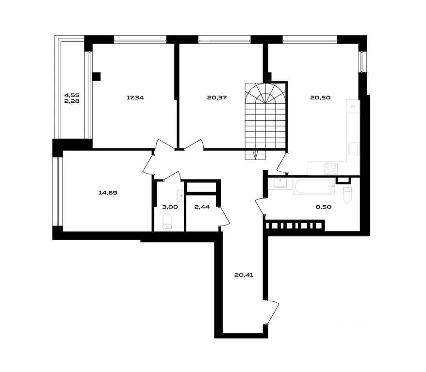 3-к кв. Воронежская область, Воронеж ул. Ольминского, 4 (109.05 м) - Фото 1