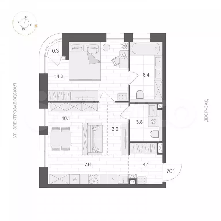 1-к. квартира, 50 м, 7/12 эт. - Фото 0