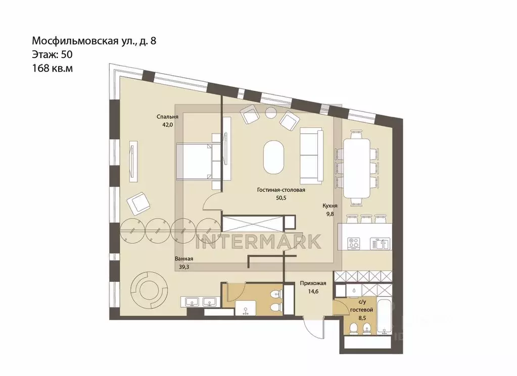 2-к кв. Москва Мосфильмовская ул., 8 (168.0 м) - Фото 2