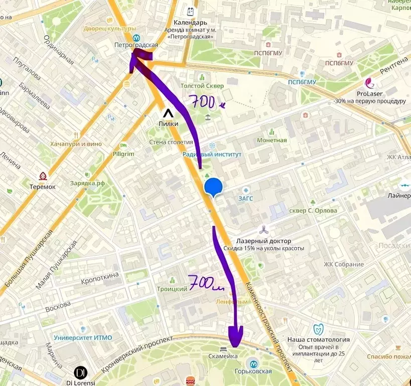 2-к кв. Санкт-Петербург Каменноостровский просп., 19/13 (48.0 м) - Фото 2