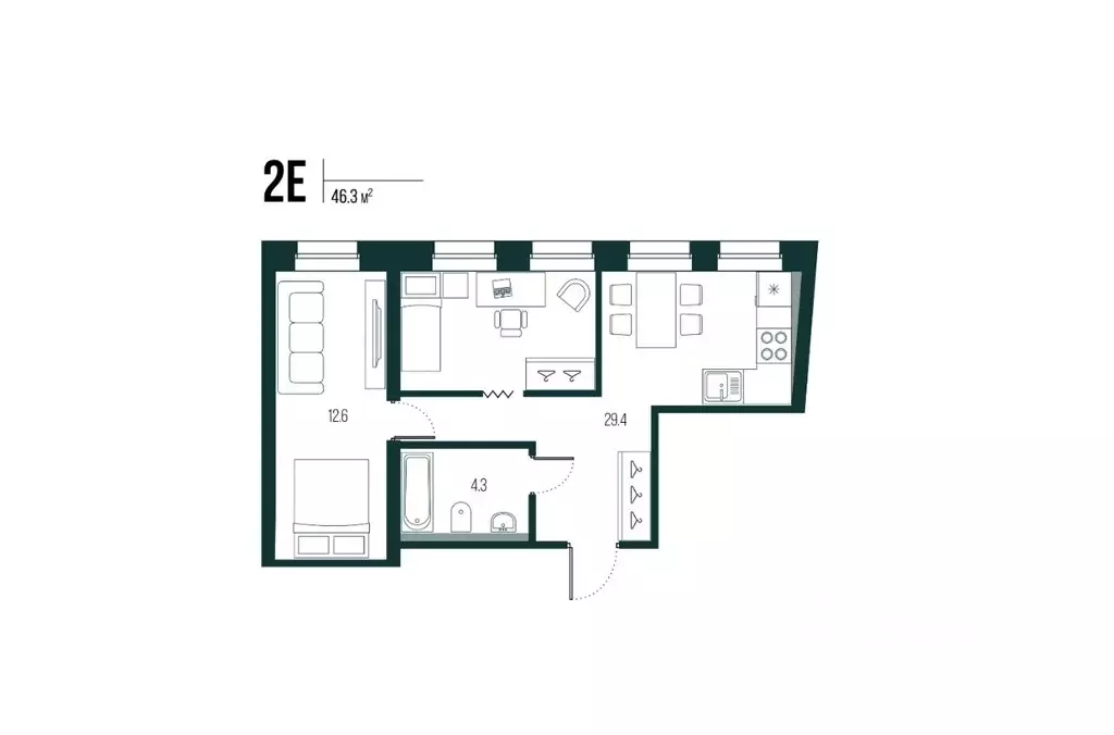 2-к кв. Санкт-Петербург ул. Блохина, 6/3 (46.3 м) - Фото 1