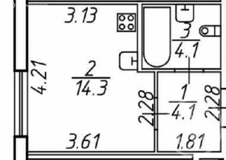 Квартира-студия: посёлок Шушары, Чудовская улица, 14к1 (22.5 м) - Фото 1