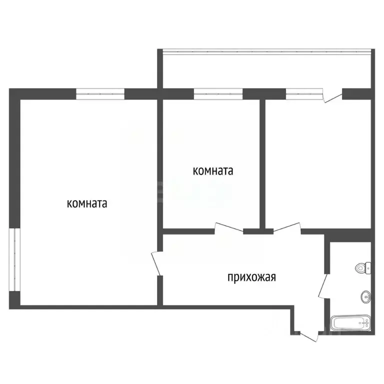 2-к кв. Красноярский край, Красноярск Судостроительная ул., 27Б (62.3 ... - Фото 1