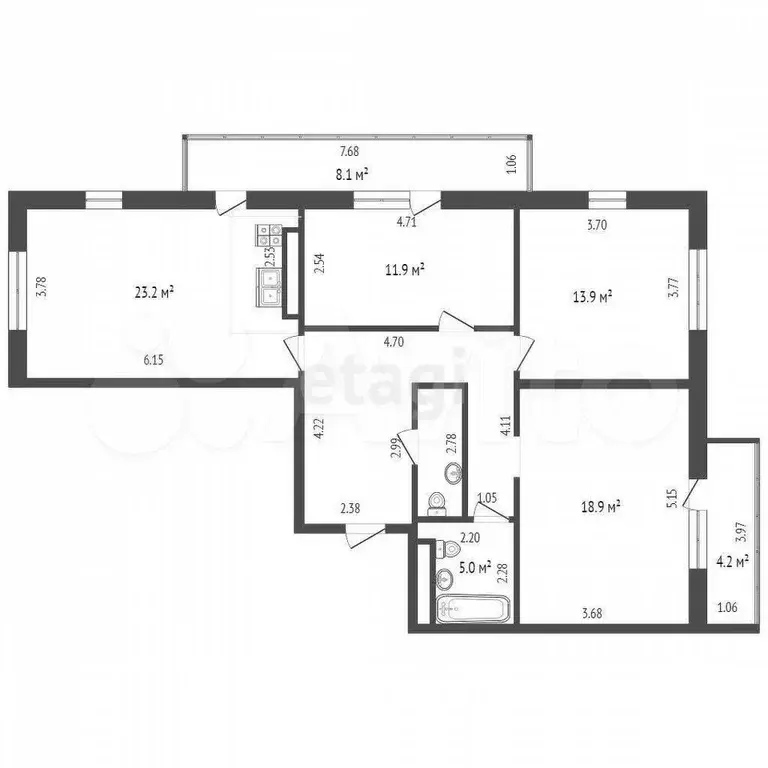 3-к. квартира, 90 м, 17/19 эт. - Фото 0