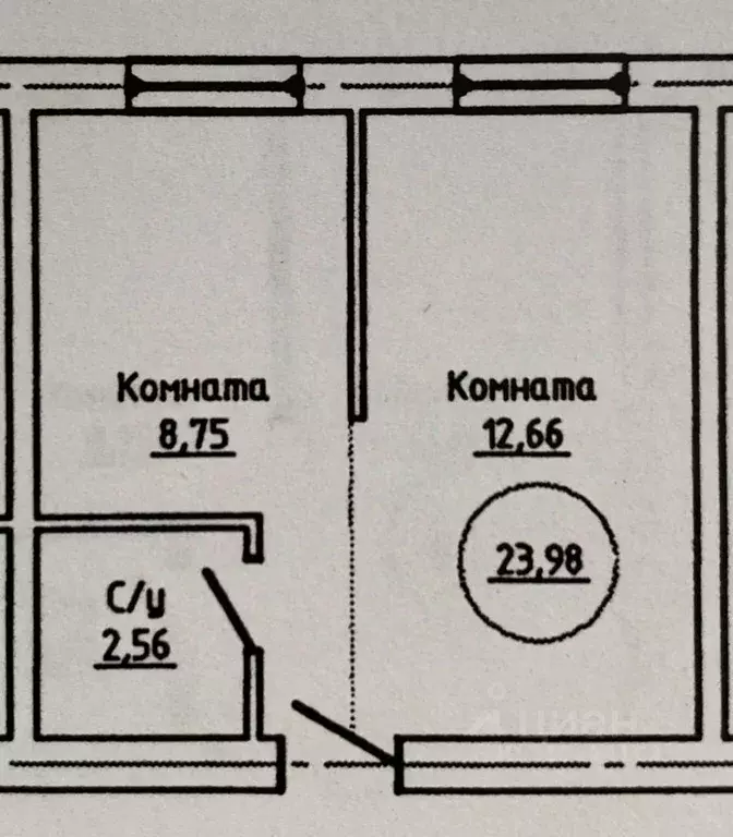 2-к кв. Томская область, Томск Черемошники мкр, пер. Светлый, 46 (24.0 ... - Фото 0