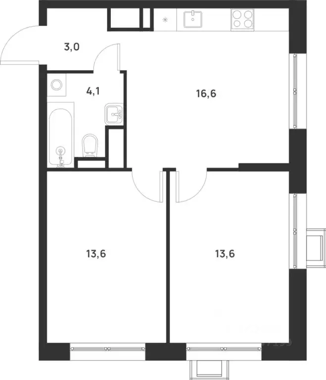 2-к кв. Москва ул. Разведчика Дейча (50.9 м) - Фото 1