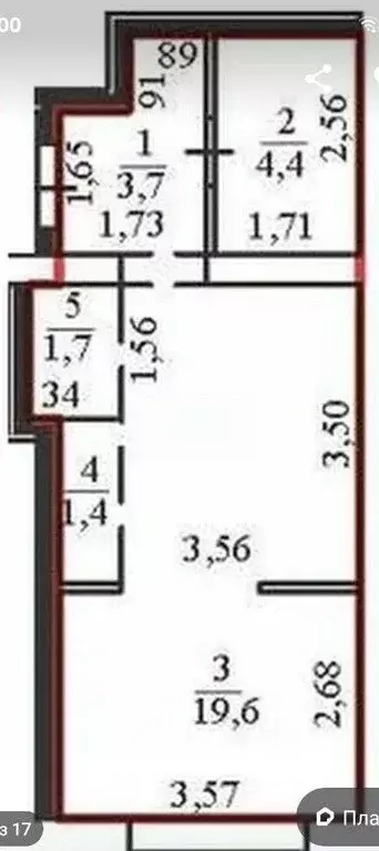 Студия Тюменская область, Тюмень ул. Республики, 204к11 (30.8 м) - Фото 2