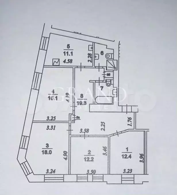 4-к. квартира, 97 м, 4/5 эт. - Фото 0