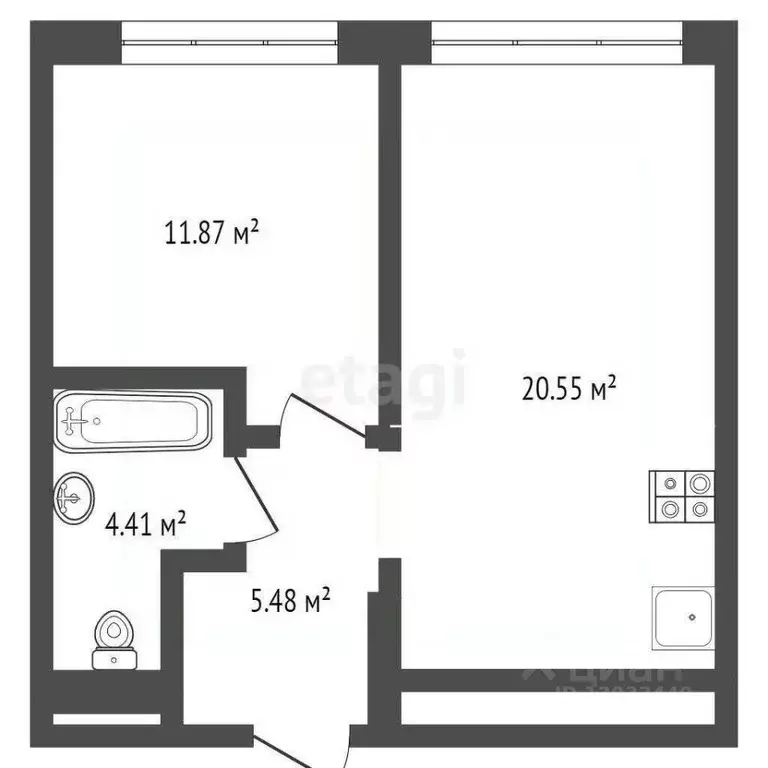 1-к кв. Тюменская область, Тюмень ул. Разведчика Кузнецова, 7 (39.5 м) - Фото 2