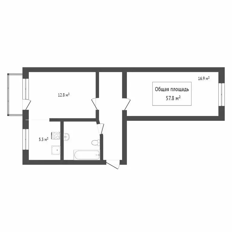 3-комнатная квартира: Томск, улица Елизаровых, 43 (59.7 м) - Фото 1