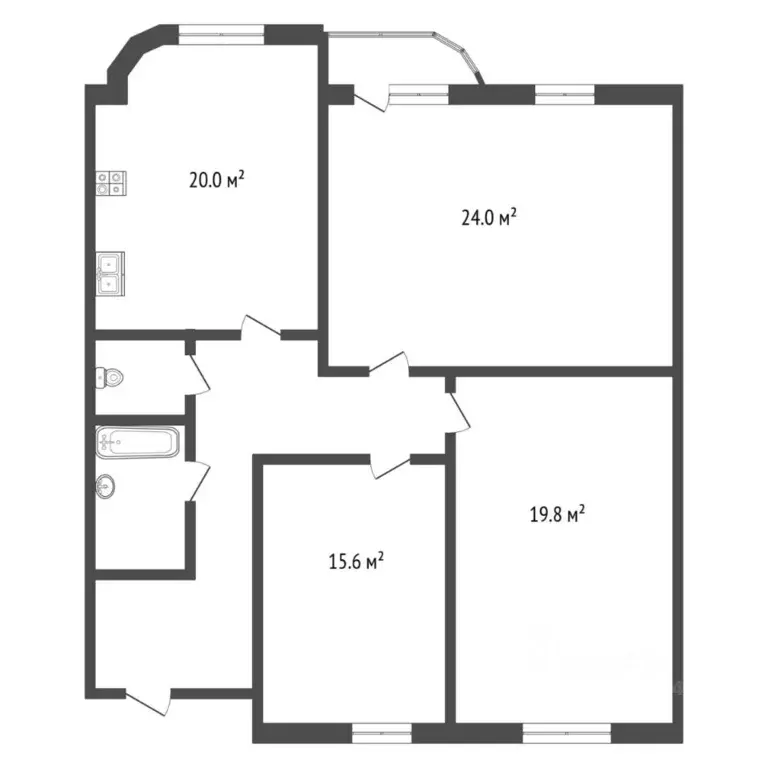 3-к кв. Тюменская область, Тюмень ул. 50 лет Октября, 1 (104.0 м) - Фото 2