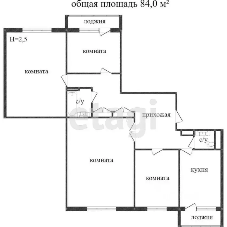 4-к кв. Костромская область, Кострома Бульварная ул., 31 (81.1 м) - Фото 1