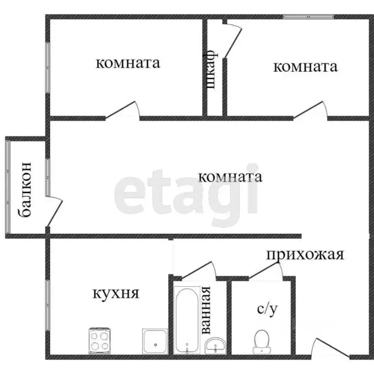 3-к кв. Хабаровский край, Комсомольск-на-Амуре Магистральное ш., 15к3 ... - Фото 1