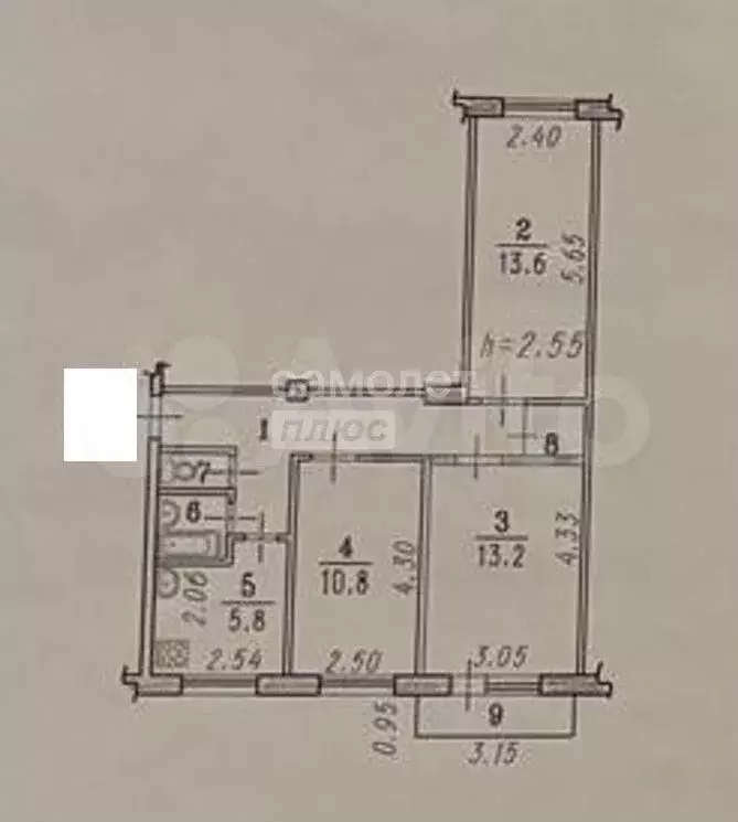 3-к. квартира, 58 м, 4/5 эт. - Фото 0