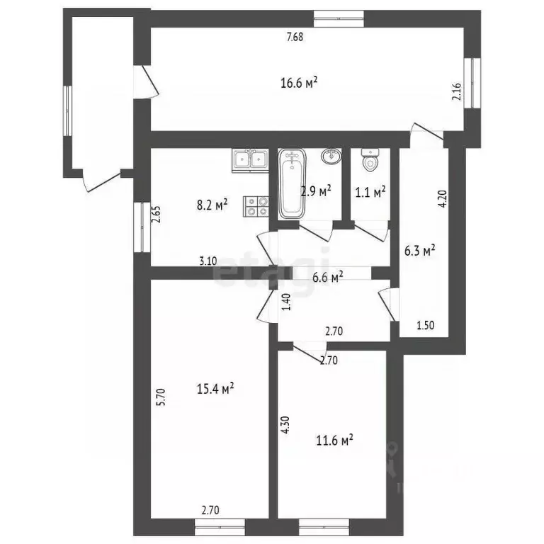 2-к кв. Ямало-Ненецкий АО, Новый Уренгой Лимбяяха мкр, ул. Зеленая, 8 ... - Фото 1