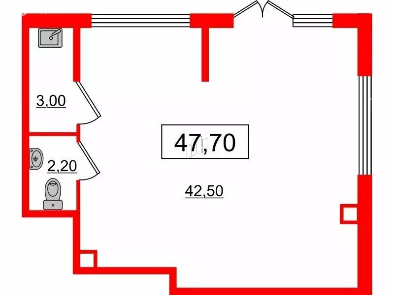 Помещение свободного назначения (47.7 м) - Фото 2