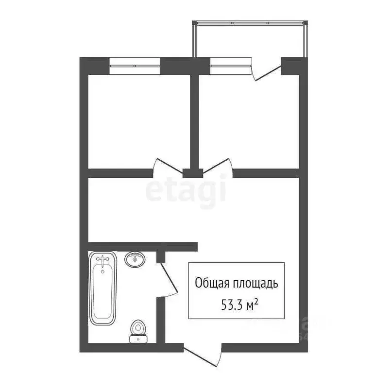 2-к кв. Новосибирская область, Новосибирск ул. Лескова, 27 (53.3 м) - Фото 1