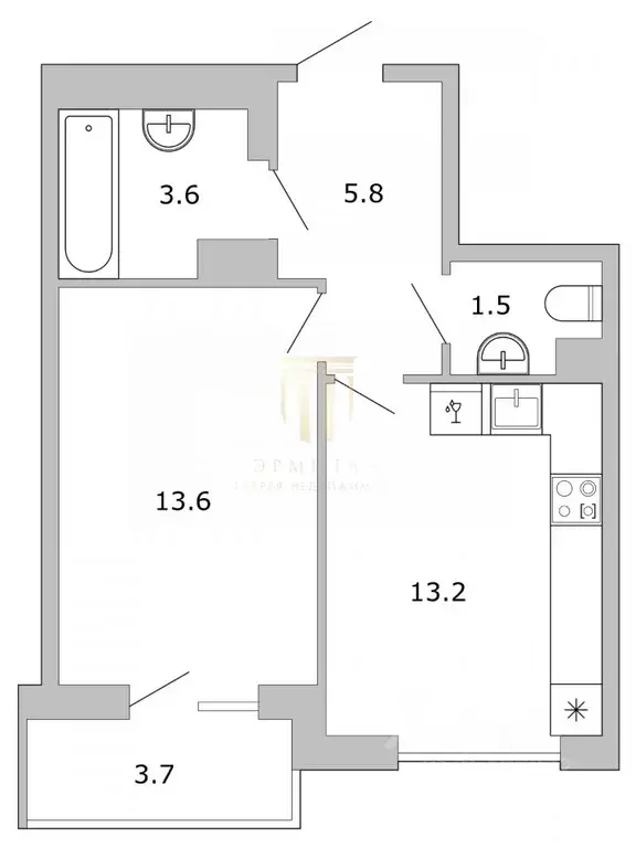 1-к кв. Санкт-Петербург Ленинский просп., 43 (37.4 м) - Фото 1