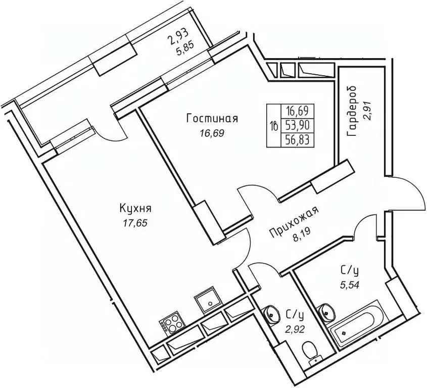 1-к кв. Саха (Якутия), Якутск 11-й кв-л,  (56.83 м) - Фото 0