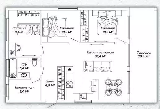 Дом в Тверская область, Калининский муниципальный округ, д. Старково ... - Фото 2