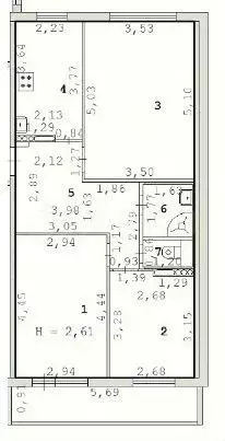 3-к. квартира, 61,5 м, 2/9 эт. - Фото 1