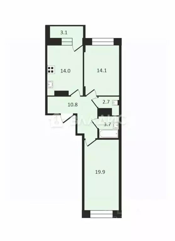 2-к кв. Владимирская область, Владимир просп. Строителей, 9к2 (64.9 м) - Фото 1