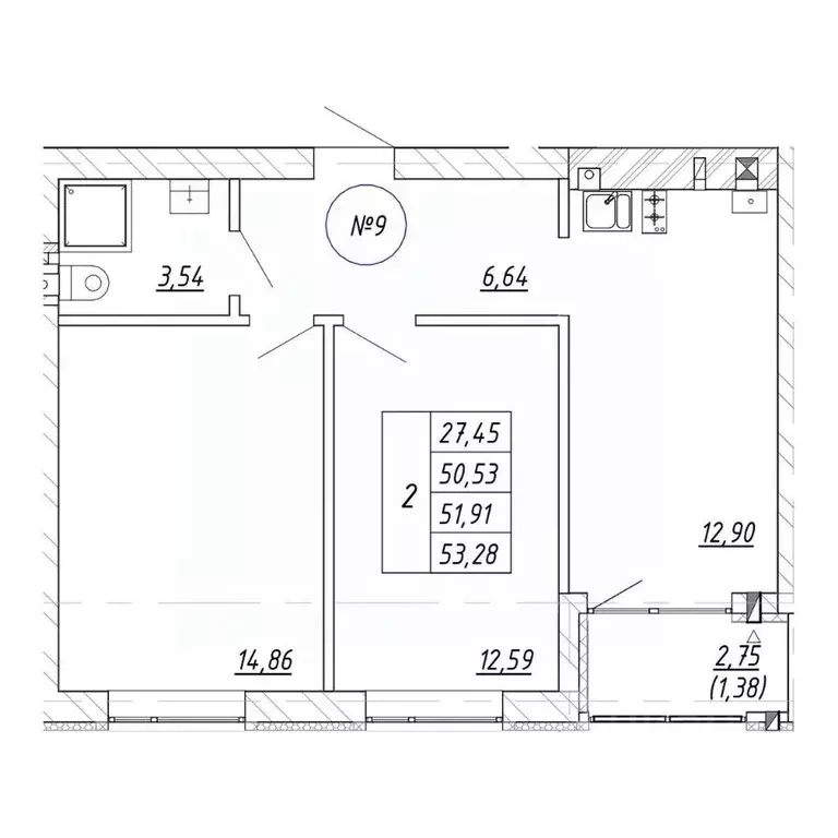 2-к кв. Калининградская область, Зеленоградск  (51.91 м) - Фото 1