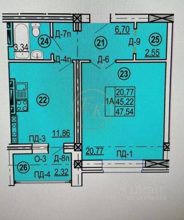 1-к кв. Карачаево-Черкесия, Черкесск ул. Космонавтов, 43Г (47.54 м) - Фото 1