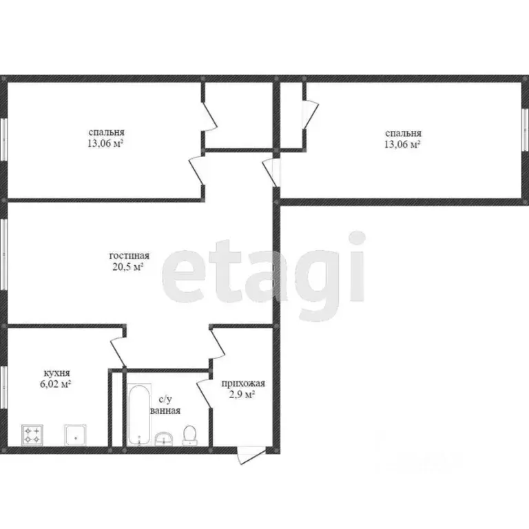 3-к кв. Красноярский край, Норильск ул. Строителей, 37 (55.0 м) - Фото 1