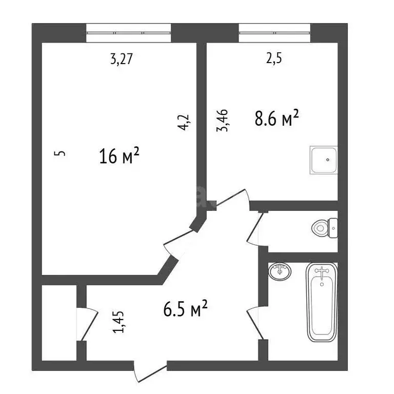 1-комнатная квартира: Сосновоборск, улица Ленинского Комсомола, 26 ... - Фото 1