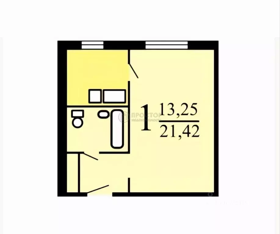 1-к кв. Москва Бакинская ул., 13 (21.42 м) - Фото 2