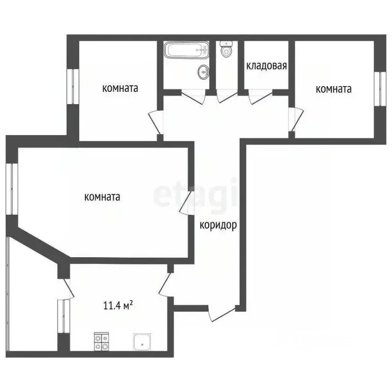 3-к кв. Ханты-Мансийский АО, Сургут Геологическая ул., 22 (71.4 м) - Фото 1