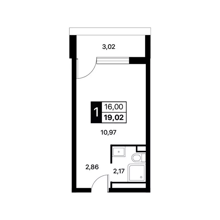 Квартира-студия: Алушта, Перекопская улица, 4 (19.02 м) - Фото 1