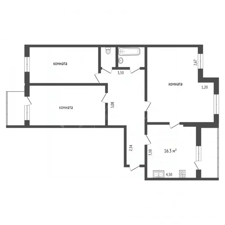 3-к кв. Тюменская область, Тюмень Ямская ул., 77к2 (110.0 м) - Фото 1