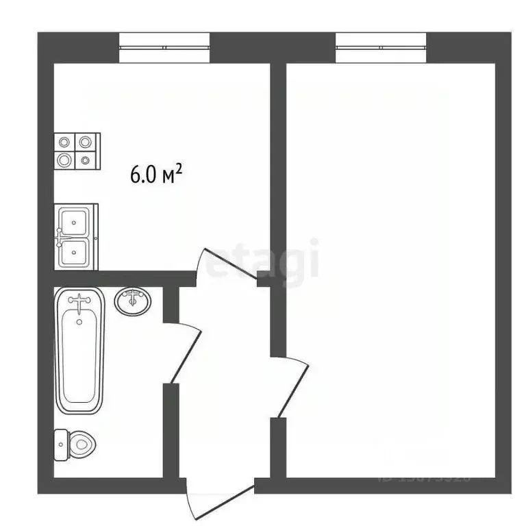 1-к кв. Ярославская область, Рыбинск Молодежная ул., 19 (26.0 м) - Фото 1