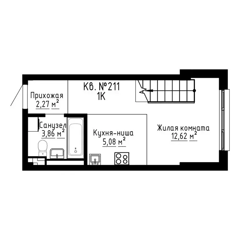 2-комнатная квартира: Новый, ЖК ДНС Сити (32.7 м) - Фото 0