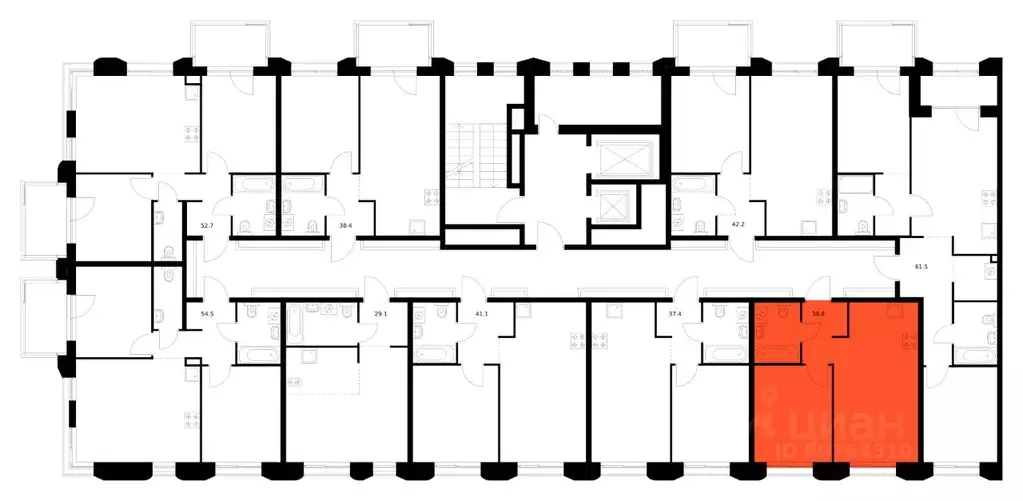 1-к кв. Татарстан, Казань Ботаническая 3 жилой комплекс, 1 (38.8 м) - Фото 2