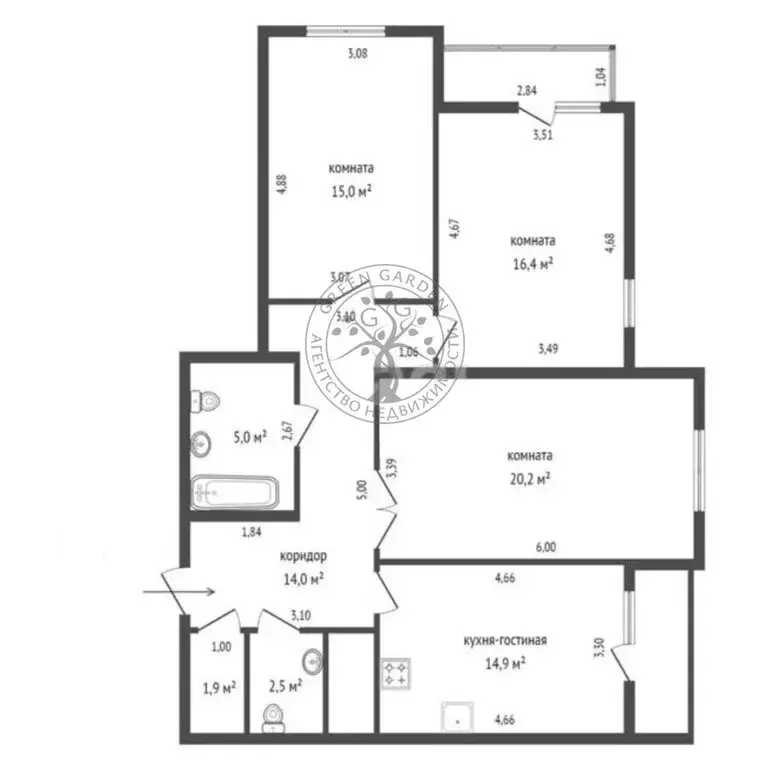 3-комнатная квартира: Екатеринбург, улица 8 Марта, 202/4 (96 м) - Фото 1