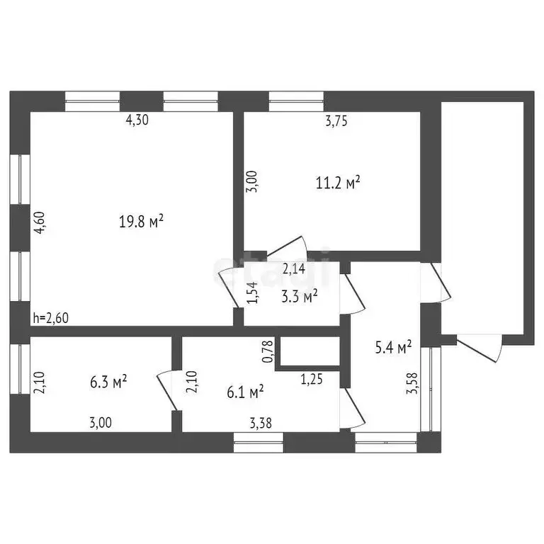 Дом в Междуреченск, Сыркашинская улица (54.2 м) - Фото 0
