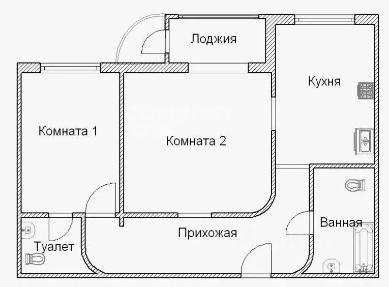 2-к кв. Кемеровская область, Новокузнецк ул. Звездова, 54А (56.7 м) - Фото 1