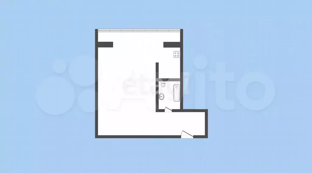 1-к. квартира, 33 м, 3/3 эт. - Фото 0
