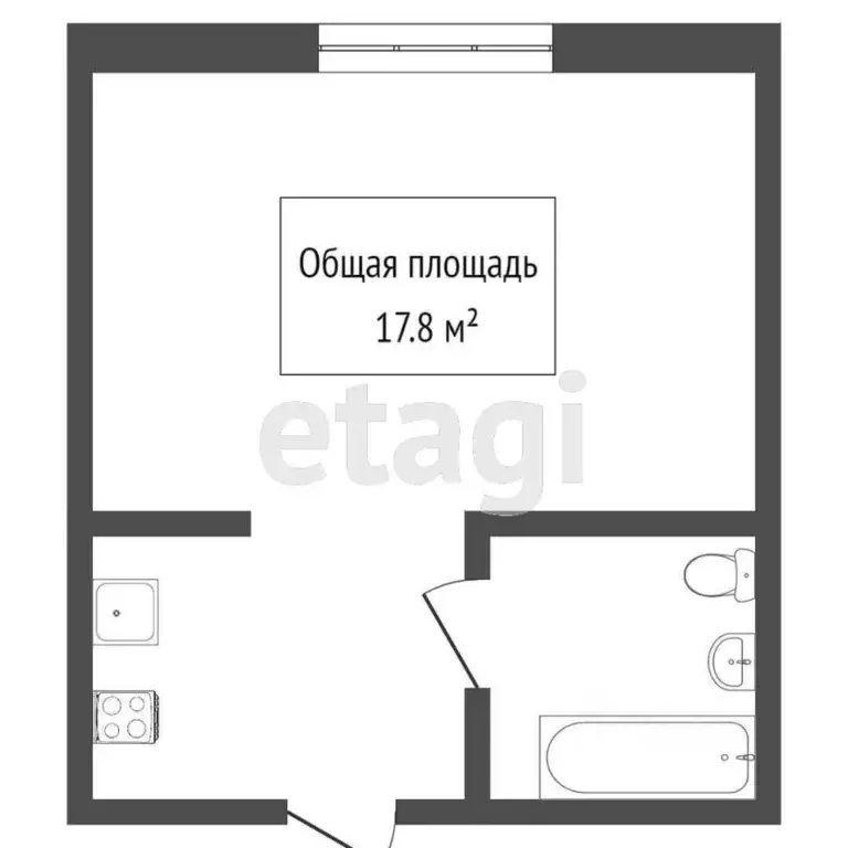1-к кв. Томская область, Томск ул. Лазарева, 3Б (17.7 м) - Фото 2