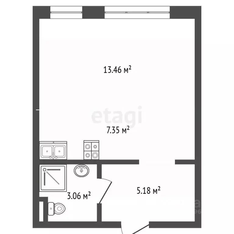Студия Московская область, Мытищи Шараповский проезд, 4 (29.3 м) - Фото 2