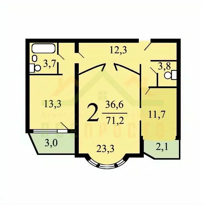 2-к кв. Москва ул. Юных Ленинцев, 47К4 (70.0 м) - Фото 2