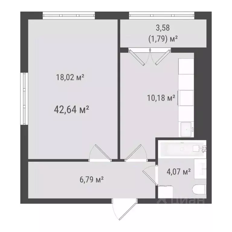 1-к кв. Сахалинская область, Южно-Сахалинск ул. Ленина (40.85 м) - Фото 0
