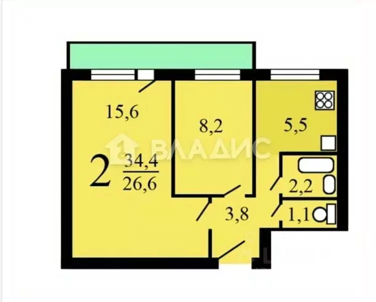 2-к кв. Москва Ленинградское ш., 112к4 (41.0 м) - Фото 1