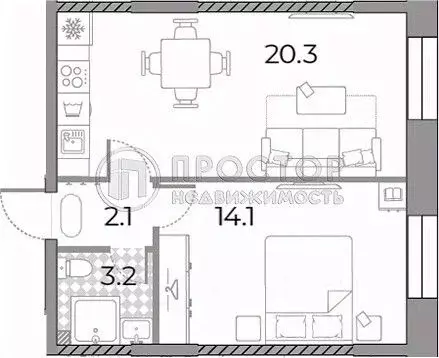 2-к кв. Москва Зиларт жилой комплекс, 21/22 (39.8 м) - Фото 2