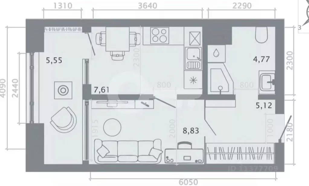 1-к кв. Татарстан, Казань Кастура Таун жилой комплекс (31.88 м) - Фото 2