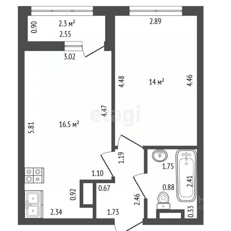 1-к кв. Ленинградская область, Мурино Всеволожский район, ул. ... - Фото 2